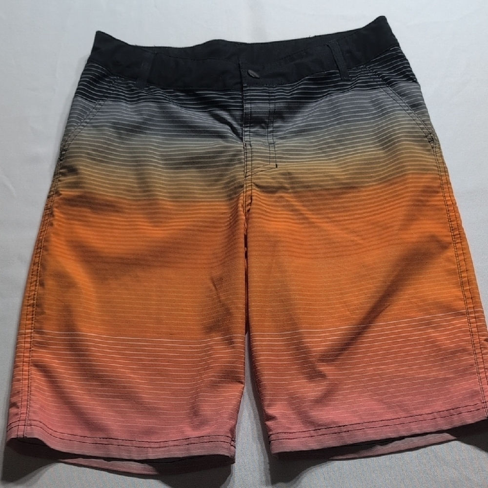 Art Class Gradient Black and Orange Youth Swim Shorts Size 18
